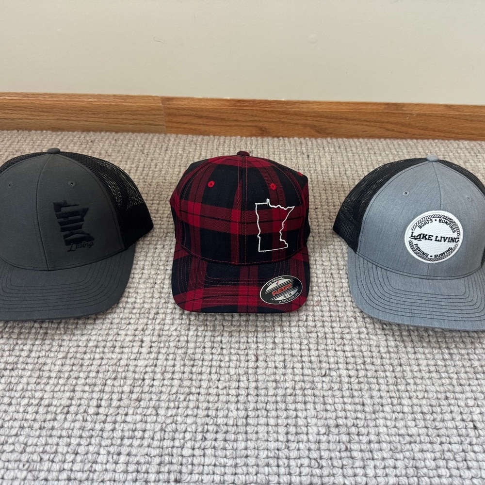 3 Brand New Lake Life Trucker Hats